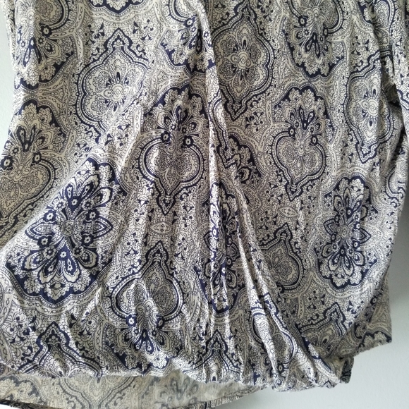 Altard State Paisley Boho Lace Up Sleeve Top Medium - Picture 3 of 10
